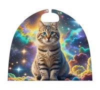 KLJHNVBM Cat Sitting Inside Nebula Halloween Costumes Double Sided Capes - One Size, Cute Cloak for Cosplay, Costume Party
