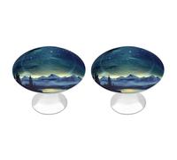 KLJHNVBM Celestial Night Kitchen Cabinet Handles 2 Pack Modern Stainless Steel Drawer Pulls 1.1" Solid Round Dresser Drawer Knobs for Dressers Kitchens with Screwm