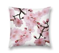 KLJHNVBM Cherry Japanese Cherry Blossom Throw Pillow Covers 20 "x20 - Soft Short Plush Decorative Throw Pillow Cases Double-Sided Pillowcase Square Cushion Covers for Couch Sofa Bedroom Car