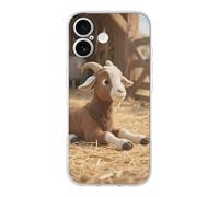KLJHNVBM Compatible with iPhone 17 Case, Shockproof Soft TPU Clear Phone Cover with Anti-Yellowing & Scratch-Resistant, Farm Animal Cute Goat iPhone 17 Case for Men Women