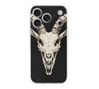 KLJHNVBM Compatible with iPhone 17 Case, Shockproof Soft TPU Clear Phone Cover with Anti-Yellowing & Scratch-Resistant, A Gothic Goat Skull iPhone 17 Pro Case for Men Women