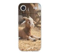 KLJHNVBM Compatible with iPhone 17 Case, Shockproof Soft TPU Clear Phone Cover with Anti-Yellowing & Scratch-Resistant, Farm Animal Cute Goat iPhone 17 Air Case for Men Women