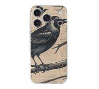 KLJHNVBM Compatible with iPhone 17 Case, Shockproof Soft TPU Clear Phone Cover with Anti-Yellowing & Scratch-Resistant, The Mysterious Crow iPhone 17 Pro Case for Men Women