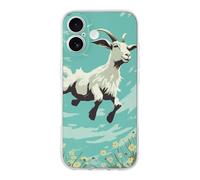 KLJHNVBM Compatible with iPhone 17 Case, Shockproof Soft TPU Clear Phone Cover with Anti-Yellowing & Scratch-Resistant, Goat Frolic iPhone 17 Case for Men Women