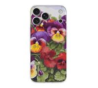 KLJHNVBM Compatible with iPhone 17 Case, Shockproof Soft TPU Clear Phone Cover with Anti-Yellowing & Scratch-Resistant, Pansy Perfection iPhone 17 Pro Max Case for Men Women