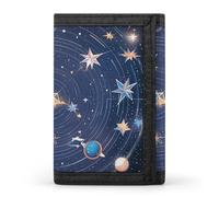 KLJHNVBM Constellations Cosmic Galaxies Trifold Wallet for Men - Money Clip Slim Wallets with Multiple Card Slots Minimalist Small Front Pocket Wallet for Everyday Carry