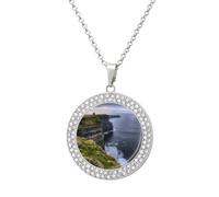 KLJHNVBM County Clare The Cliffs Alloy Multicolor Round Diamond Choker Necklace Round Pattern Fashion Jewelry Gift for Her Mother Wife, One size, Metal, No Gemstone