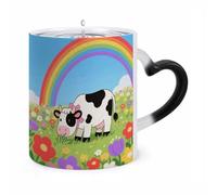 KLJHNVBM Cute Cows Color Changing Coffee Mugs 11 Oz Heat Changing Mug Magic Ceramic Mugs Novelty Tea Cup Hidden Message Coffee Mug for Birthday, Christmas, Funny Gifts
