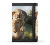 KLJHNVBM Cute Funny Rabbit Trifold Wallet for Men - Money Clip Slim Wallets with Multiple Card Slots Minimalist Small Front Pocket Wallet for Everyday Carry