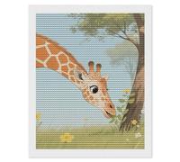 KLJHNVBM Cute Giraffe Diamond Painting Kits, 5D Round Gem Art Kits for Beginners, DIY Full Drill Diamond Dots for Home Wall Decor & Gift 16"x20"