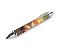 KLJHNVBM Cute Little Fox Ballpoint Pens - Black Ink Fine Point 0.5mm Pens, Smooth Writing & Comfortable Grip for Office Home, Durable PC Material, Great Gift Idea