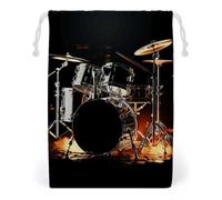 KLJHNVBM Drummer Gift Bag, 20 * 25cm Double-Sided Print Canvas Drawstring Bag - Reusable Multi-Purpose Storage Sack for Travel, Snacks & Jewelry