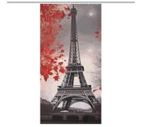 KLJHNVBM Eiffel Tower Autumn Leaves Shower Curtain with Hooks, Waterproof Polyester Fabric Bathroom Curtains Decorative Bath Curtain for Bathtub & Shower Stall - Machine Washable