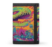 KLJHNVBM Emerald Dinosaur Lines Trifold Wallet for Men - Money Clip Slim Wallets with Multiple Card Slots Minimalist Small Front Pocket Wallet for Everyday Carry