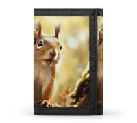KLJHNVBM Funny Squirrel Trifold Wallet for Men - Money Clip Slim Wallets with Multiple Card Slots Minimalist Small Front Pocket Wallet for Everyday Carry