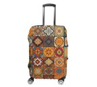 KLJHNVBM Group of Moroccan Geometric Luggage Covers Elastic Suitcase Cover Protector Cute Travel Suitcase Protector Anti-scratch Fits 19-32 Inch Luggage, style, Small, Luggage Case Cover