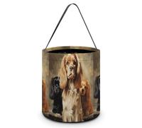 KLJHNVBM Halloween Candy Tote Bag Reusable, Durable Polyester Treat Bag, Cocker Spaniel Trick Or Treat Bucket for Halloween Party & Gifts