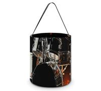 KLJHNVBM Halloween Candy Tote Bag Reusable, Durable Polyester Treat Bag, Drummer Trick Or Treat Bucket for Halloween Party & Gifts