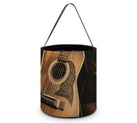 KLJHNVBM Halloween Candy Tote Bag Reusable, Durable Polyester Treat Bag, Old West Guitar Trick Or Treat Bucket for Halloween Party & Gifts