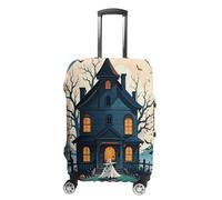 KLJHNVBM Haunted House Tree Witch Halloween Luggage Covers Elastic Suitcase Cover Protector Cute Travel Suitcase Protector Anti-scratch Fits 19-32 Inch Luggage, style, L, Luggage Case Cover