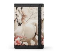 KLJHNVBM Horse Image Trifold Wallet for Men - Money Clip Slim Wallets with Multiple Card Slots Minimalist Small Front Pocket Wallet for Everyday Carry