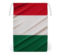 KLJHNVBM Italy Flag Gift Bag, 12 * 18cm Double-Sided Print Canvas Drawstring Bag - Reusable Multi-Purpose Storage Sack for Travel, Snacks & Jewelry