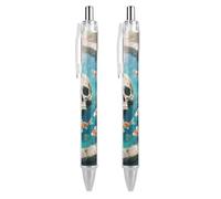 KLJHNVBM Koi Fish Skull Ballpoint Pens - Black Ink Fine Point 0.5mm Pens, Smooth Writing & Comfortable Grip for Office Home, Durable PC Material, Great Gift Idea