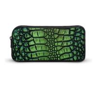 KLJHNVBM Large Capacity Pencil Case Aesthetic Mini Makeup Bag & Travel Organizer with Durable Metal Zipper, Alligator Skin Pencil Pouch for Office, Travel (8.7x4.7x2 Inches)