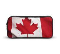 KLJHNVBM Large Capacity Pencil Case Aesthetic Mini Makeup Bag & Travel Organizer with Durable Metal Zipper, Canadian Flag Pencil Pouch for Office, Travel (8.7x4.7x2 Inches)