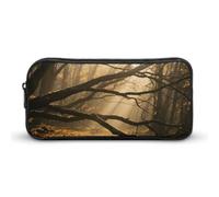 KLJHNVBM Large Capacity Pencil Case Aesthetic Mini Makeup Bag & Travel Organizer with Durable Metal Zipper, Branches Wood Pencil Pouch for Office, Travel (8.7x4.7x2 Inches)