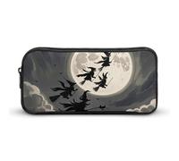 KLJHNVBM Large Capacity Pencil Case Aesthetic Mini Makeup Bag & Travel Organizer with Durable Metal Zipper, Witches Gather Pencil Pouch for Office, Travel (8.7x4.7x2 Inches)
