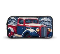 KLJHNVBM Large Capacity Pencil Case Aesthetic Mini Makeup Bag & Travel Organizer with Durable Metal Zipper, Truck in Snow Pencil Pouch for Office, Travel (8.7x4.7x2 Inches)