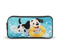 KLJHNVBM Large Capacity Pencil Case Aesthetic Mini Makeup Bag & Travel Organizer with Durable Metal Zipper, Cute Dogs Pencil Pouch for Office, Travel (8.7x4.7x2 Inches)