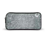 KLJHNVBM Large Capacity Pencil Case Aesthetic Mini Makeup Bag & Travel Organizer with Durable Metal Zipper, Math Question Pencil Pouch for Office, Travel (8.7x4.7x2 Inches)