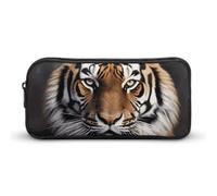 KLJHNVBM Large Capacity Pencil Case Aesthetic Mini Makeup Bag & Travel Organizer with Durable Metal Zipper, Tiger Pencil Pouch for Office, Travel (8.7x4.7x2 Inches)