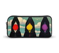 KLJHNVBM Large Capacity Pencil Case Aesthetic Mini Makeup Bag & Travel Organizer with Durable Metal Zipper, Terrible Witches Pencil Pouch for Office, Travel (8.7x4.7x2 Inches)