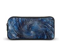 KLJHNVBM Large Capacity Pencil Case Aesthetic Mini Makeup Bag & Travel Organizer with Durable Metal Zipper, Spiral Swirl Pattern Pencil Pouch for Office, Travel (8.7x4.7x2 Inches)