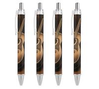 KLJHNVBM Old West Guitar Ballpoint Pens - Black Ink Fine Point 0.5mm Pens, Smooth Writing & Comfortable Grip for Office Home, Durable PC Material, Great Gift Idea