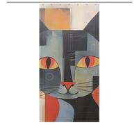 KLJHNVBM Orange Red Eyes Cat Shower Curtain with Hooks, Waterproof Polyester Fabric Bathroom Curtains Decorative Bath Curtain for Bathtub & Shower Stall - Machine Washable
