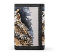 KLJHNVBM Owl Trifold Wallet for Men - Money Clip Slim Wallets with Multiple Card Slots Minimalist Small Front Pocket Wallet for Everyday Carry