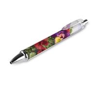 KLJHNVBM Pansy Perfection Ballpoint Pens - Black Ink Fine Point 0.5mm Pens, Smooth Writing & Comfortable Grip for Office Home, Durable PC Material, Great Gift Idea