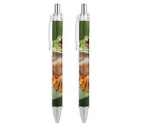 KLJHNVBM Peace Tree Frog Ballpoint Pens - Black Ink Fine Point 0.5mm Pens, Smooth Writing & Comfortable Grip for Office Home, Durable PC Material, Great Gift Idea