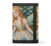 KLJHNVBM Pfhorn Flower Fairy Trifold Wallet for Men - Money Clip Slim Wallets with Multiple Card Slots Minimalist Small Front Pocket Wallet for Everyday Carry