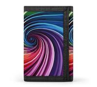 KLJHNVBM Rainbow Spiral Trifold Wallet for Men - Money Clip Slim Wallets with Multiple Card Slots Minimalist Small Front Pocket Wallet for Everyday Carry