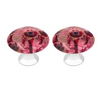 KLJHNVBM Red Abstract Blur Kitchen Cabinet Handles 2 Pack Modern Stainless Steel Drawer Pulls 1.1" Solid Round Dresser Drawer Knobs for Dressers Kitchens with Screwm