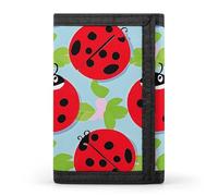 KLJHNVBM Red Ladybug Pattern Trifold Wallet for Men - Money Clip Slim Wallets with Multiple Card Slots Minimalist Small Front Pocket Wallet for Everyday Carry