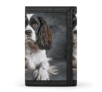 KLJHNVBM Spaniel On The Sofa Trifold Wallet for Men - Money Clip Slim Wallets with Multiple Card Slots Minimalist Small Front Pocket Wallet for Everyday Carry