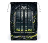 KLJHNVBM Spooky And Broken Gift Bag, 12 * 18cm Double-Sided Print Canvas Drawstring Bag - Reusable Multi-Purpose Storage Sack for Travel, Snacks & Jewelry