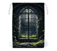 KLJHNVBM Spooky And Broken Gift Bag, 20 * 25cm Double-Sided Print Canvas Drawstring Bag - Reusable Multi-Purpose Storage Sack for Travel, Snacks & Jewelry