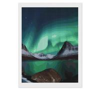 KLJHNVBM Square Diamond Painting Kit for Adults - 5D DIY Full Drill Wall Art Canvas Aurora Borealis Diamond Art for Beginner, Gift & Home Decor, No Frame 12"x16"